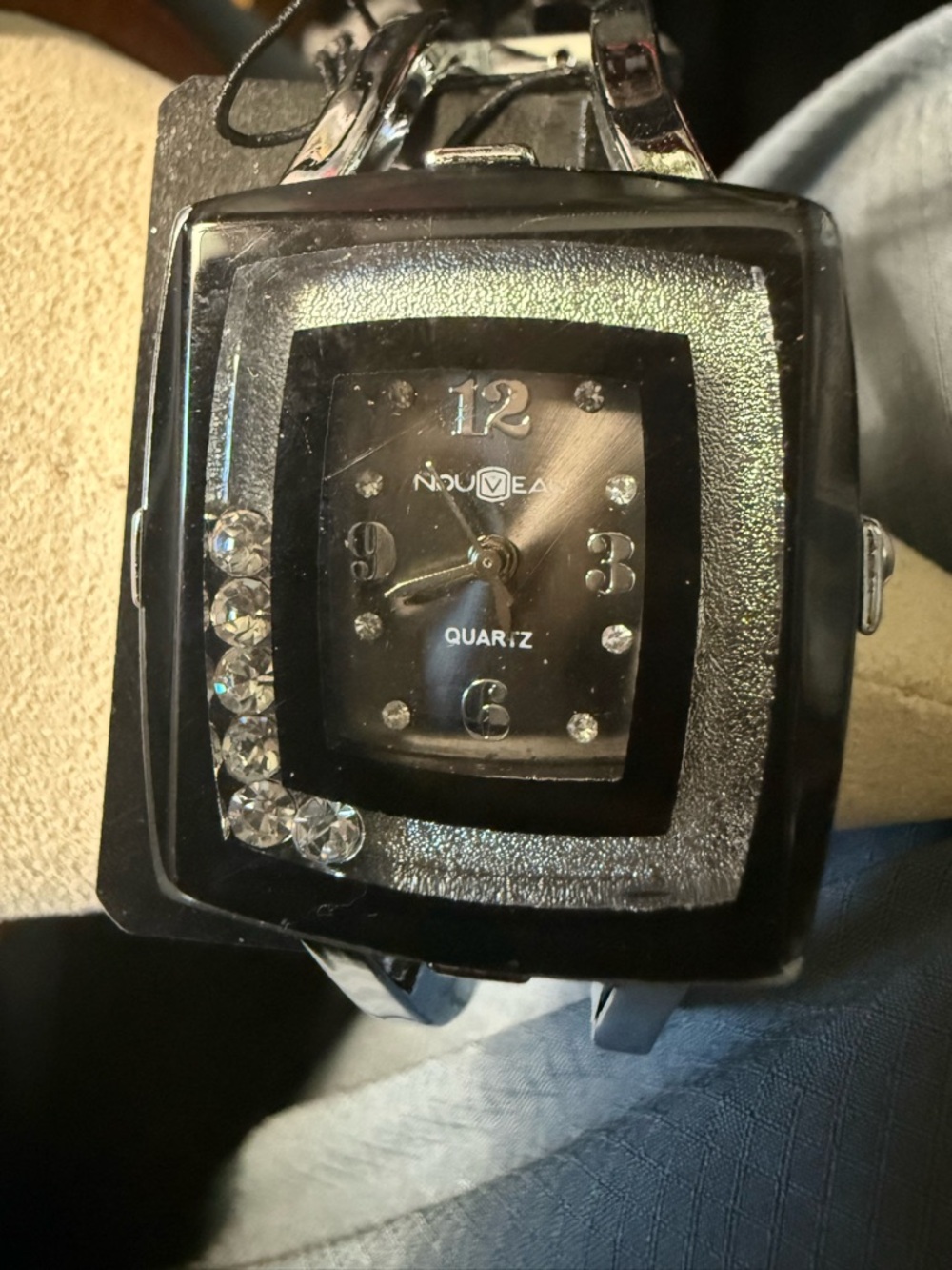 Black Crystal Accent Women's Quartz Watch